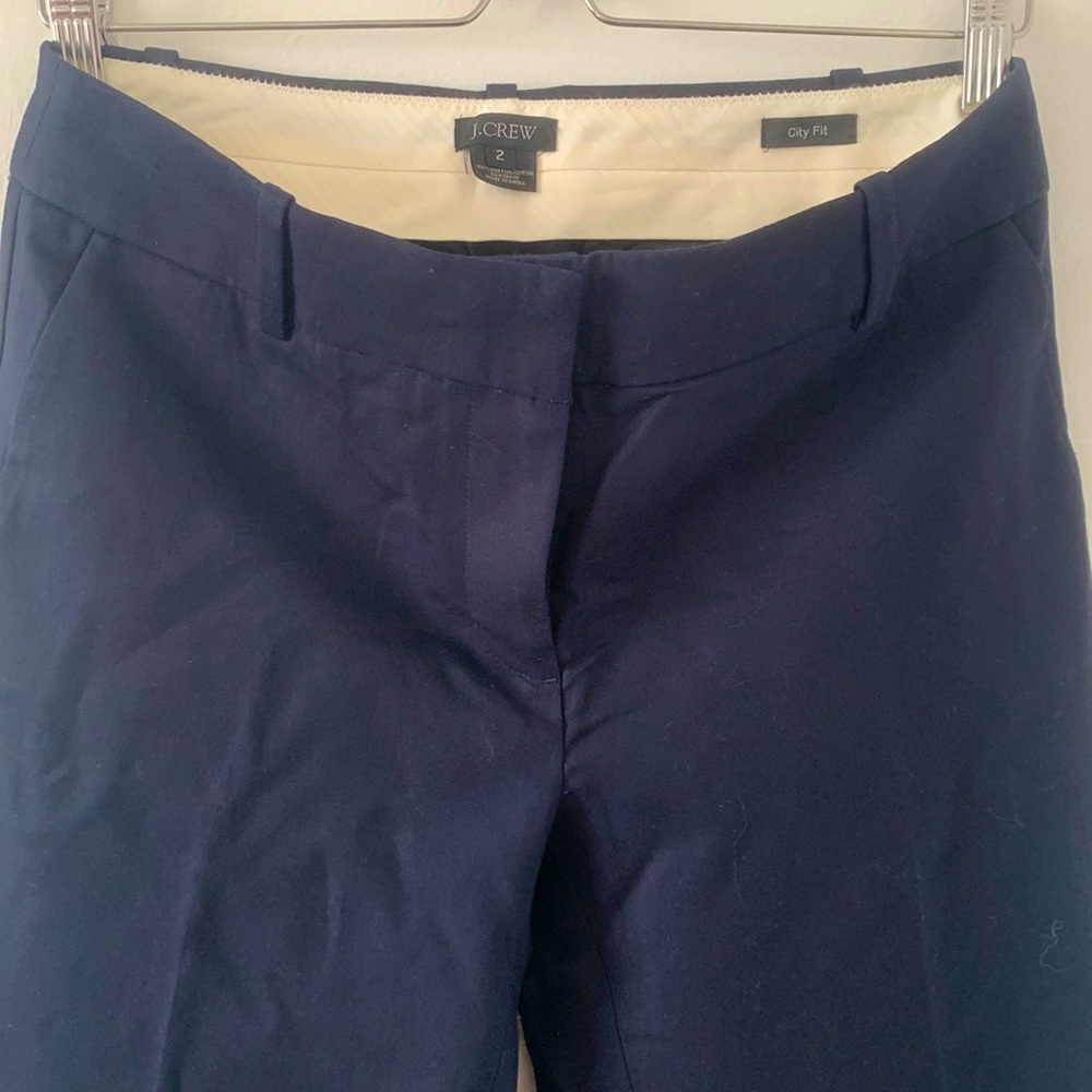 JCrew City fit navy blue mid rise pants women